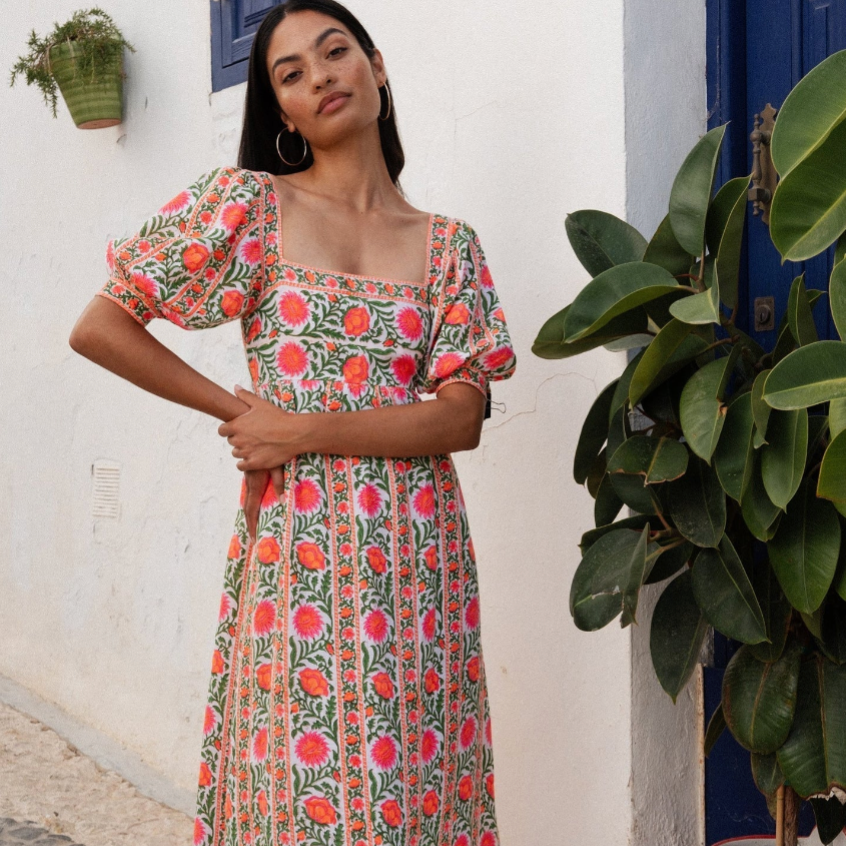 open lace back dress FINAL SALE PINK CITY PRINTS Katie Dress Poets Stripe – Matilda's Life Style main image 1