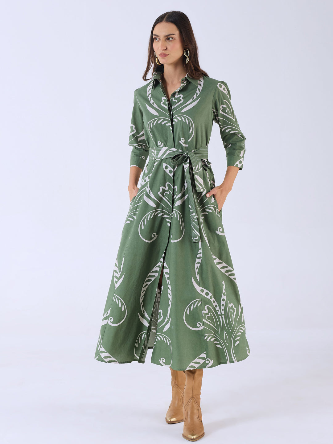 Emily Dress in Fountain Green