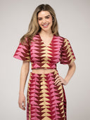 The Abby Top | Cranberry Bagru Triangle