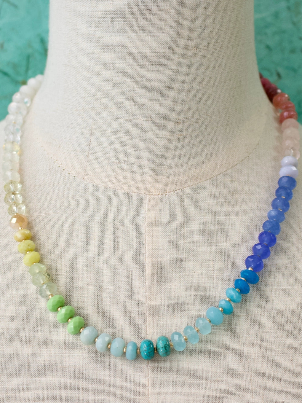 Blue Multi Gemma Medium Rondelle Necklace