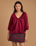 Beatrice Top in Beet Red