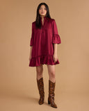 Chelsea Dress in Beet Red