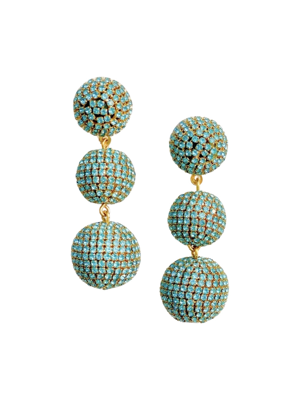Pave Triple Lantern Earring in Tiffany