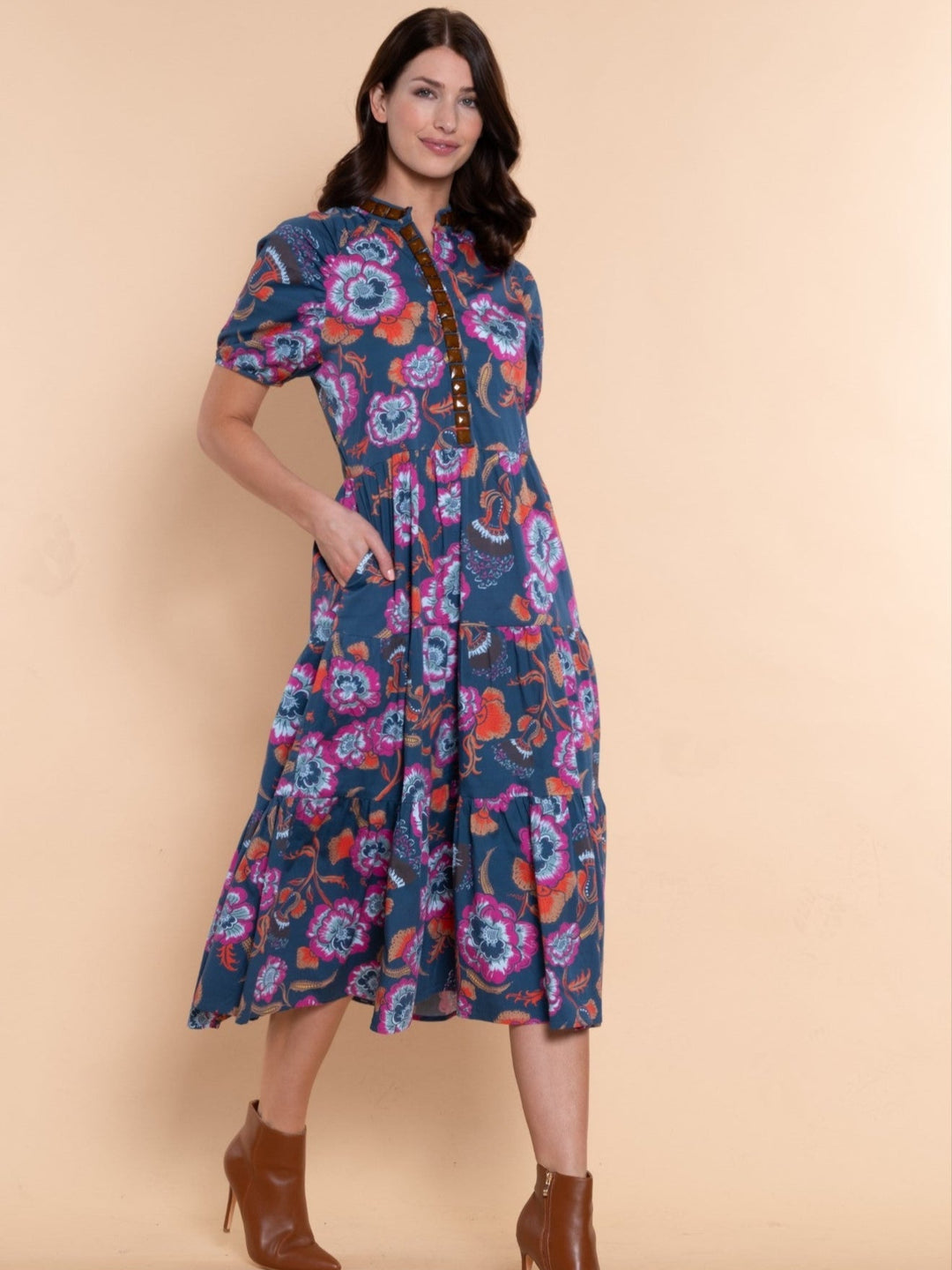 Kimbell Dress in Twilight Flora