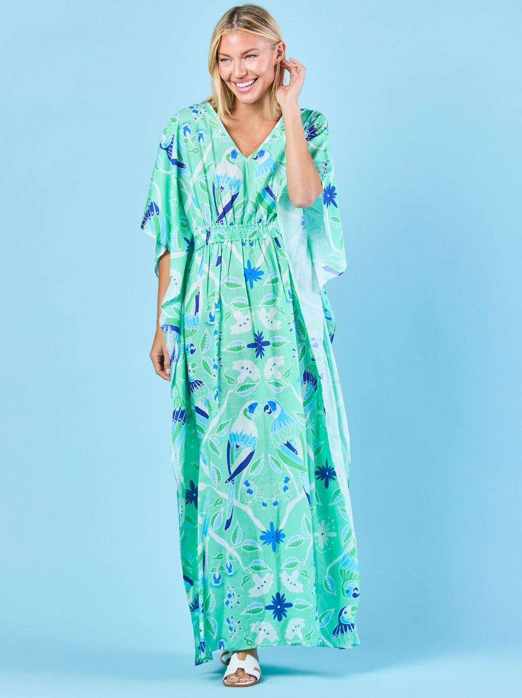 Christy Caftan in Jade Paradise