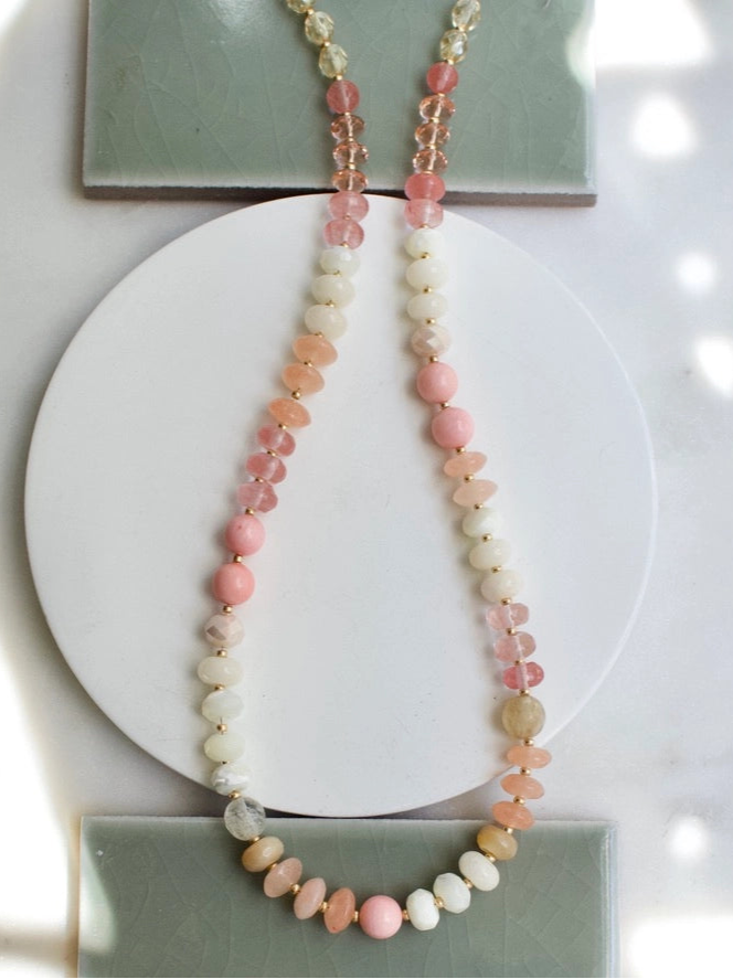 Pink Sand Gemma Medium Rondelle Necklace