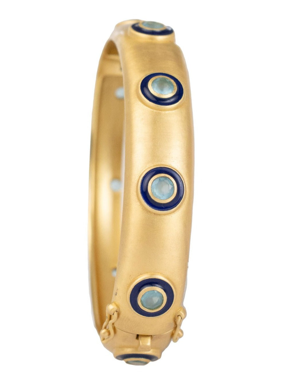 Jewelry Chalcedony Bangle Dot Bangle In Blue Chalcedony – Beau Ro