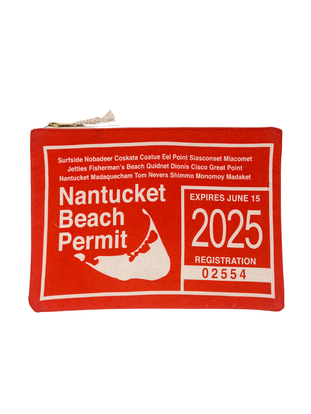Beau & Ro Clutch + Crossbody Red Nantucket Beach Permit Pouch | Red