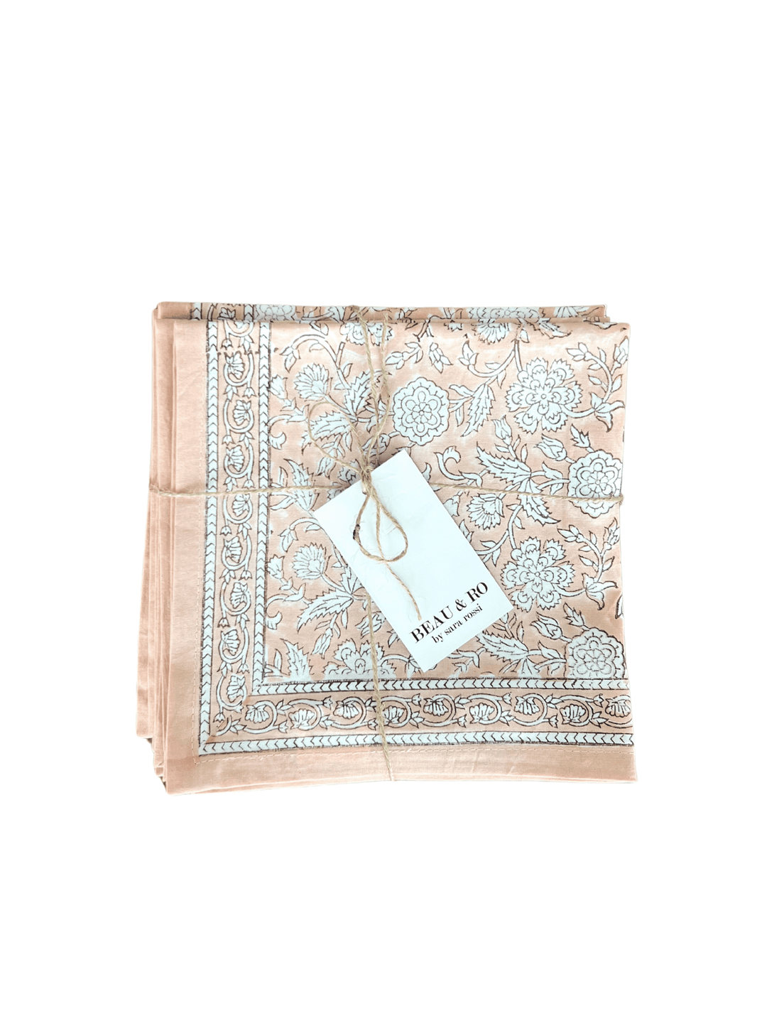 Beau & Ro Dinner Napkins Blush Blockprint Dinner Napkins