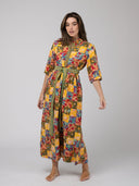 Beau & Ro Dress Quilted Maxi Dress in Multi Mini Square