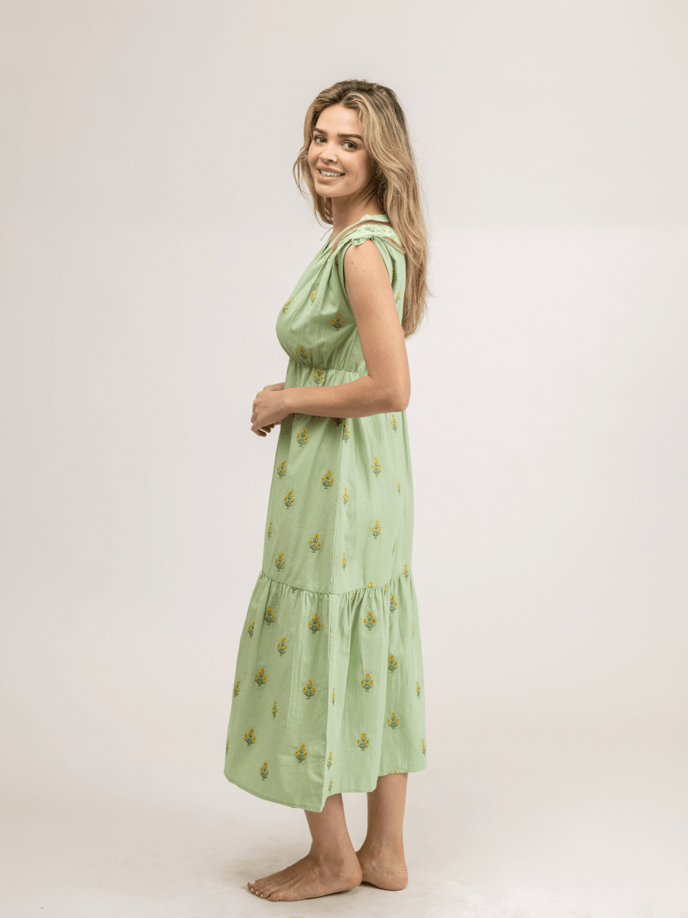 Beau & Ro Dress The Blaire Dress | Petite Green Floral