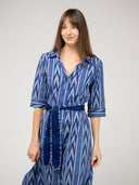 Beau & Ro Dress The Eloise Dress | Eco Blue Ikat