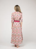 Beau & Ro Dress The Eloise Dress | Eco Pink & Green Ikat