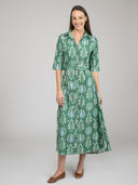 Beau & Ro Dress The Eloise Dress | Green Ikat