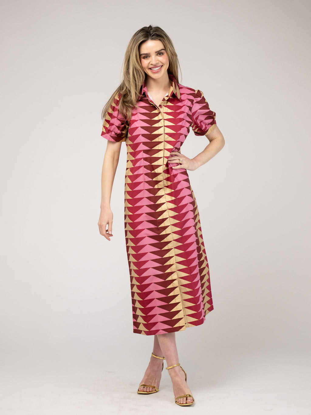 The Kris Dress | Cranberry Bagru Triangle Small / Cranberry Bagru Triangle The Kris Dress | Cranberry Bagru Triangle Small / Cranberry Bagru Triangle