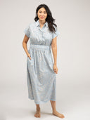 Beau & Ro Dress The Lisa Dress | Light Blue Zebra