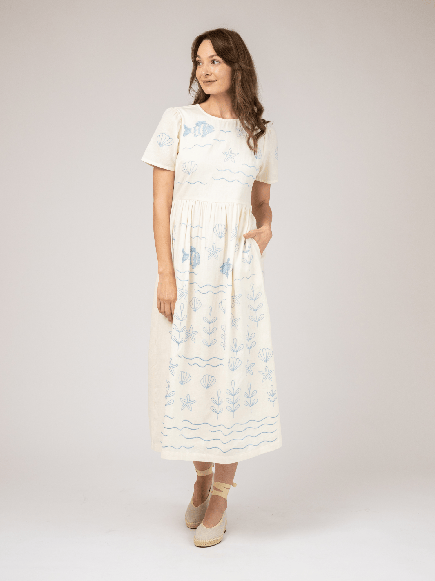 beau knit dress The Lynn in Under the Sea nav-190