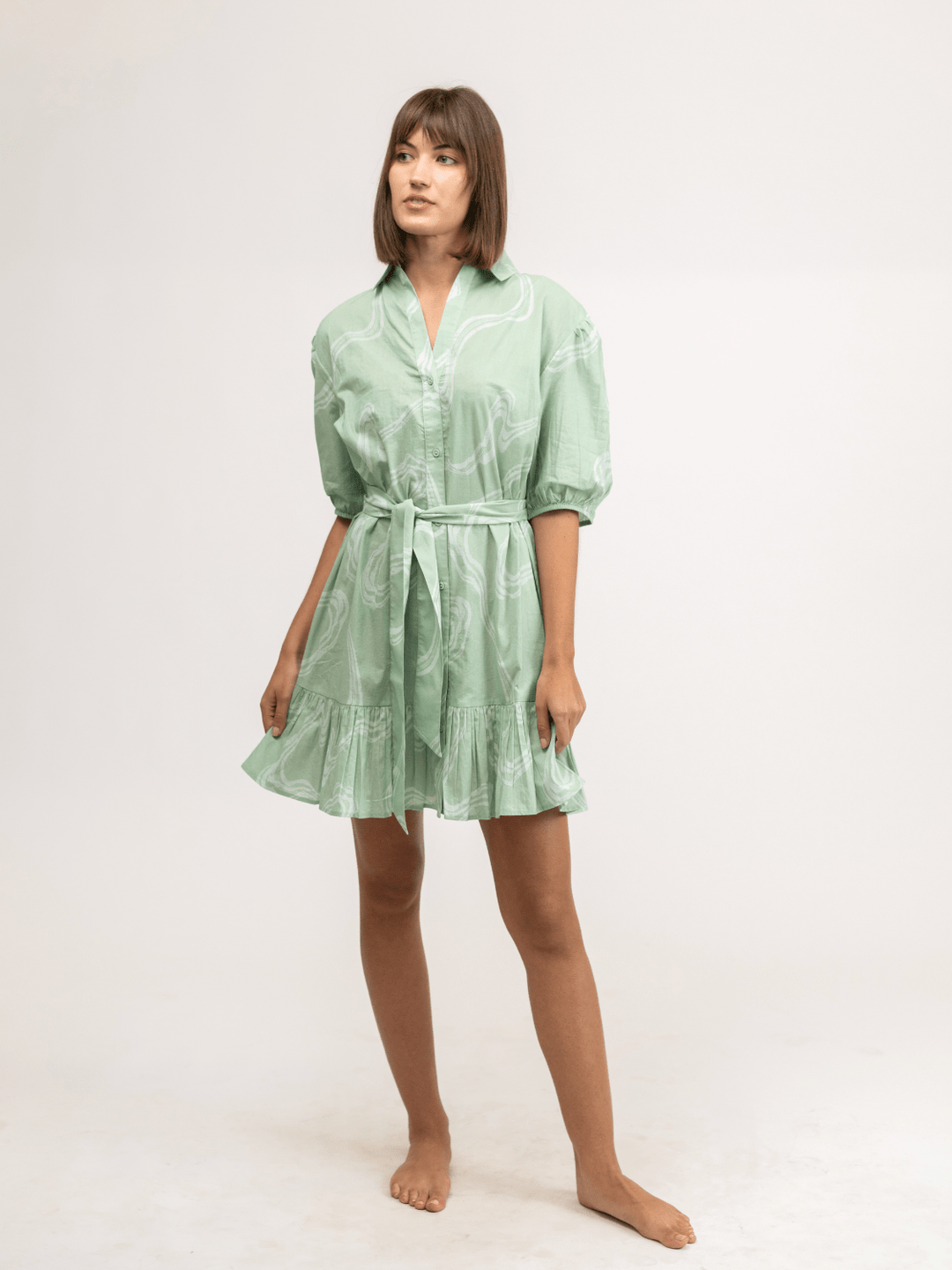 Beau & Ro Dress The Monica Dress | Marsh Green