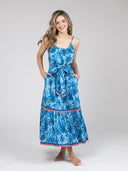 Beau & Ro Dress The Sunny Dress | Blue Palm Leaf