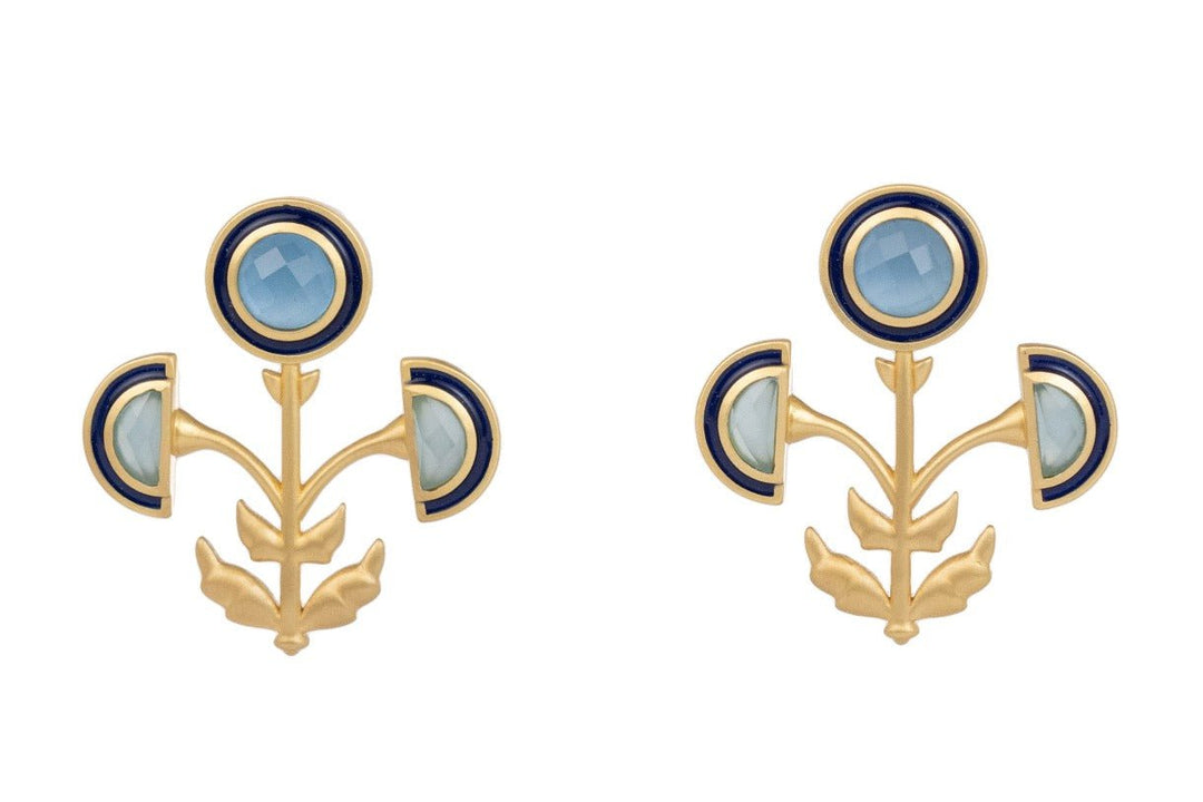 Beau & Ro Earrings Beau & Ro Jewelry | Marigold Earring in Blue Chalcedony