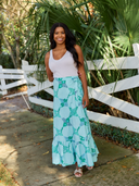 Beau & Ro Skirt Kit Made Skirt | Aqua Star Quilt