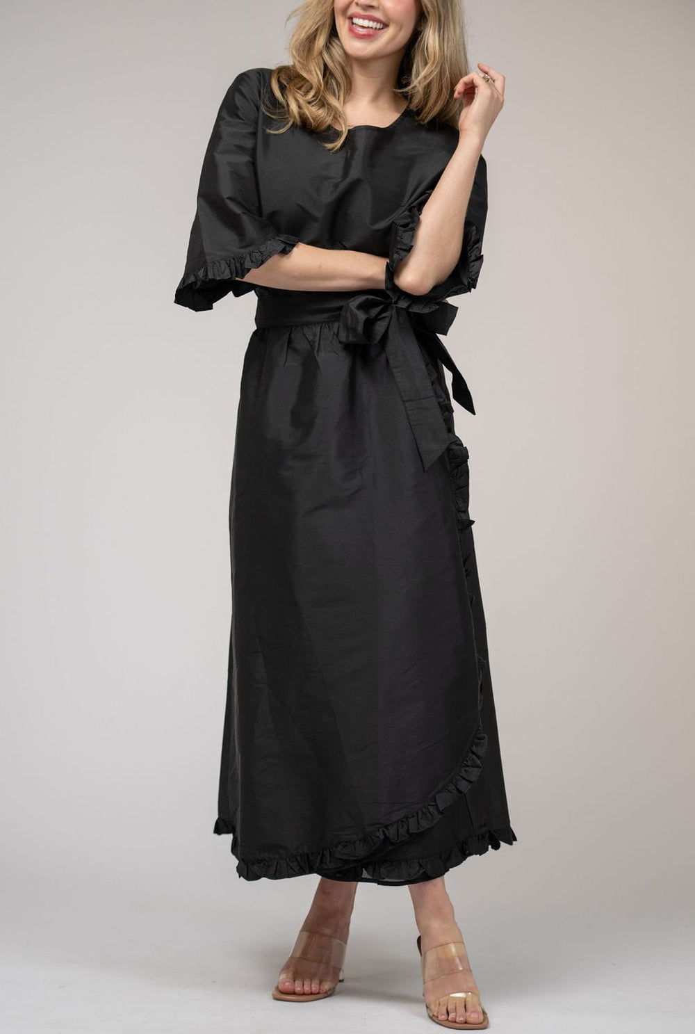 Beau & Ro Skirt The Waverly Skirt | Black Taffeta