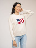 Beau & Ro Sweater American Flag Sweater in Ivory