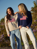 Beau & Ro Sweater American Flag Sweater in Ivory