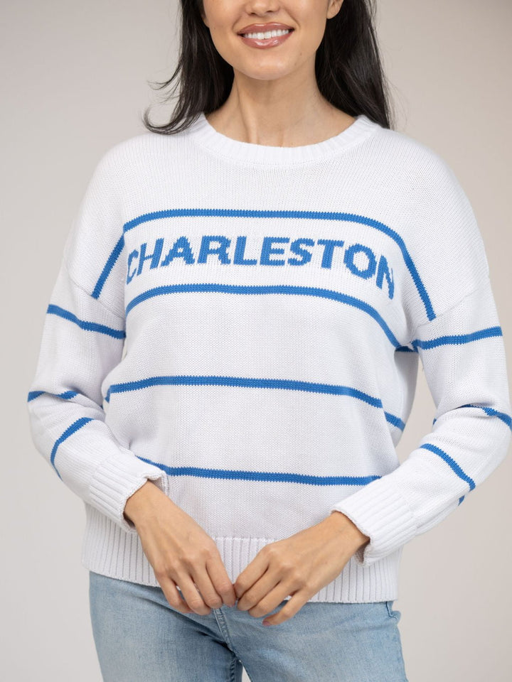 Beau & Ro Sweater Charleston Sweater in Light Blue Stripe
