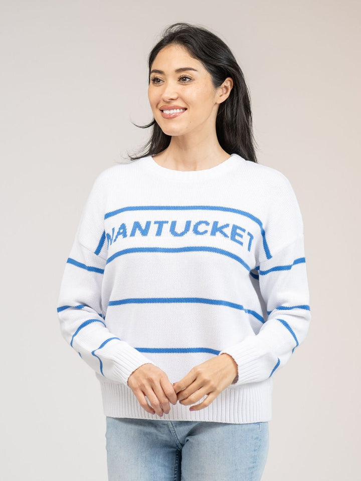 Beau & Ro Sweater Nantucket Sweater in White Stripe