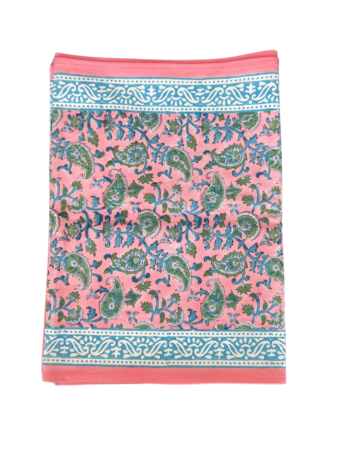 Beau & Ro Table Runner Table Runner Tabletop Collection | Pink & Blue Blockprint Table Runner