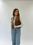 Beau & Ro Vest Brown / One Size Velvet Waistcoat