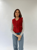 Beau & Ro Vest Red / One Size Velvet Waistcoat