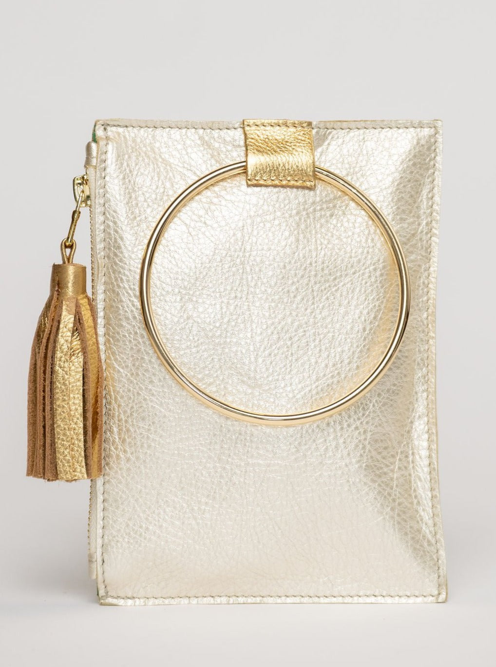 Beau & Ro Wristlet Champagne / One Size The Metal Ring Wristlet | Champagne