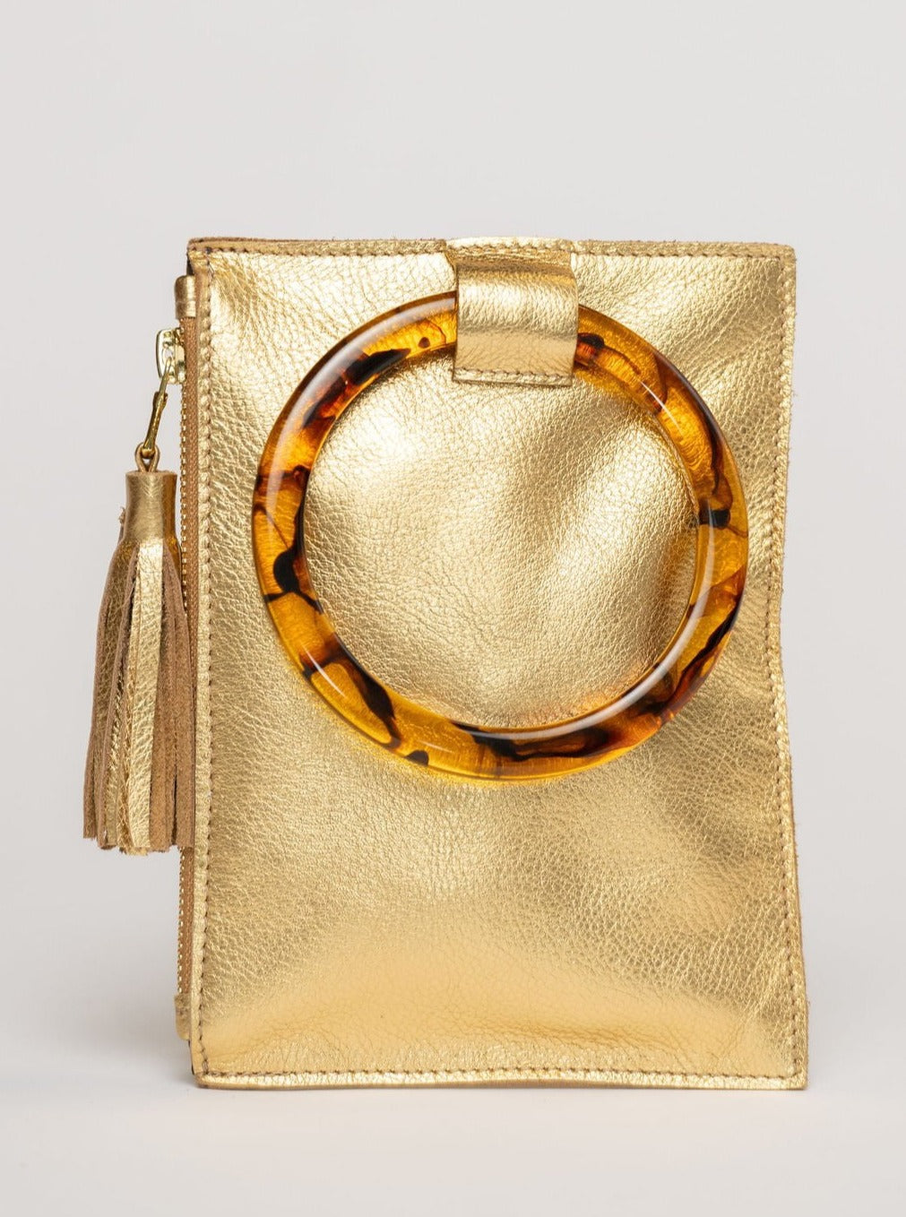 Beau & Ro Wristlet Metallic Gold / One Size The Acrylic Ring Wristlet | Gold