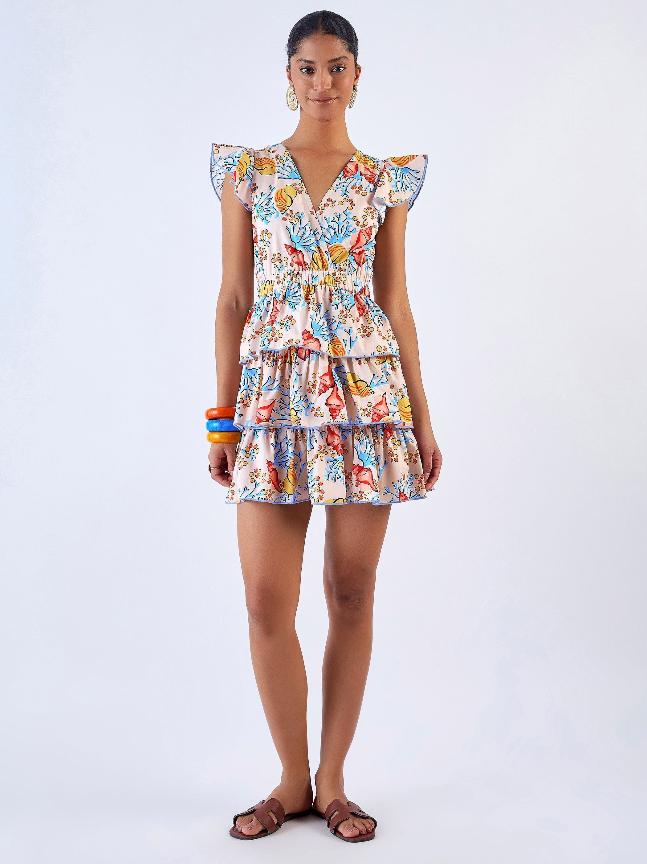 Cassie Dress Coral Garden Blue | Beyond by Vera Beau & Ro Cassie Dress Coral Garden Blue | Beyond by Vera Beau & Ro