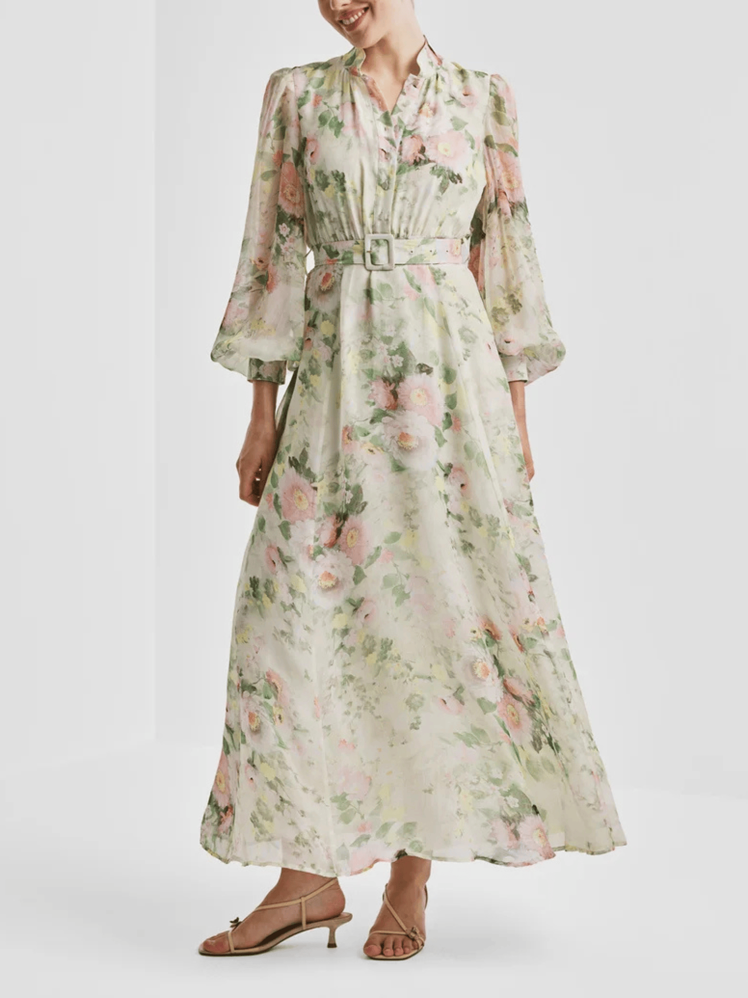 bytimo organza maxi dress Organza Smocking Dress