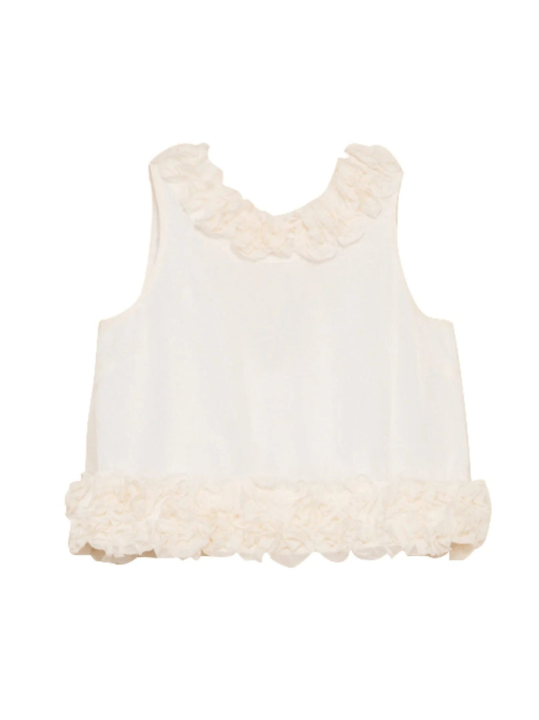 Organza Frilly Top in Vintage White