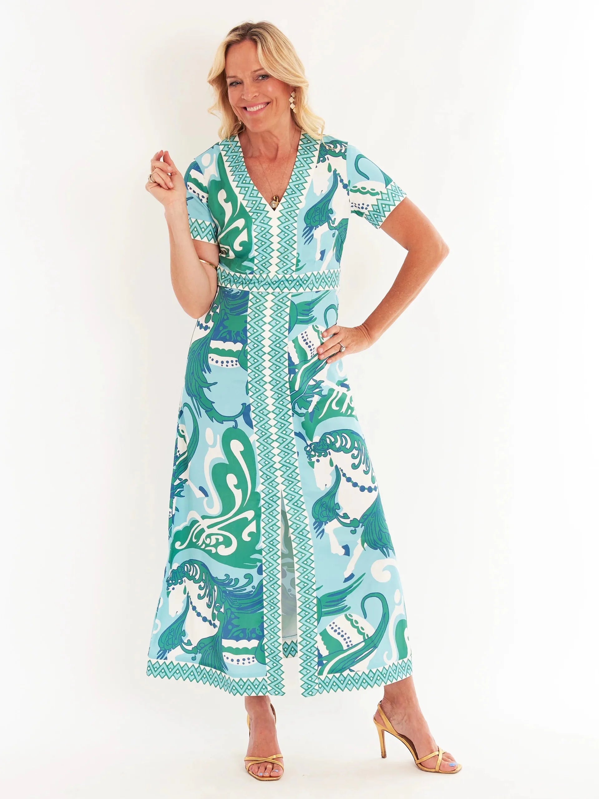 Leland Dress in Nouveau Robbins Egg – Beau & Ro