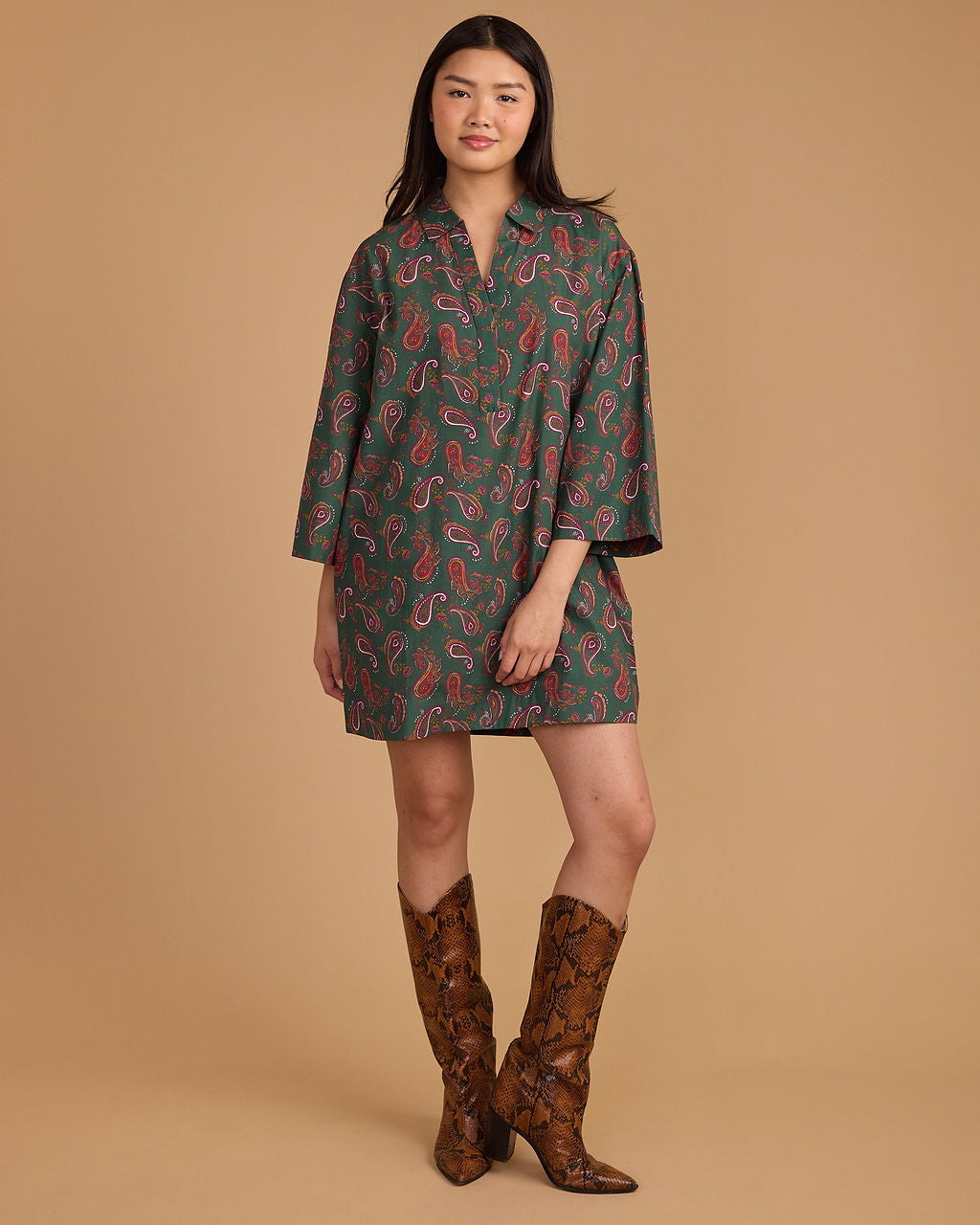 navy blue dress for baby girl Vintage Yves Saint Laurent Fall/Winter Paisley Wool Dress main image 0
