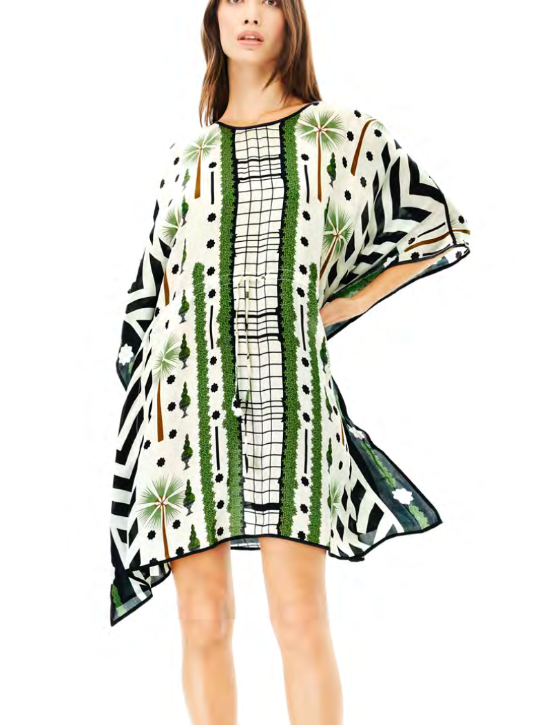 Falguni Shane Peacock Dress Matcha Palm Organza Kaftan