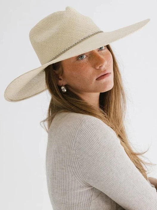 Gigi Pip Hat Natural Meg Wide Brim Fedora