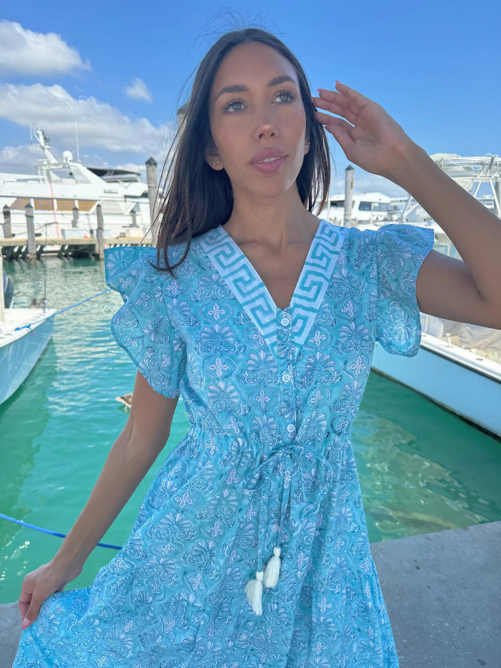 IslaPayal Dress Amalfi Maxi in Hellenic Tiffany