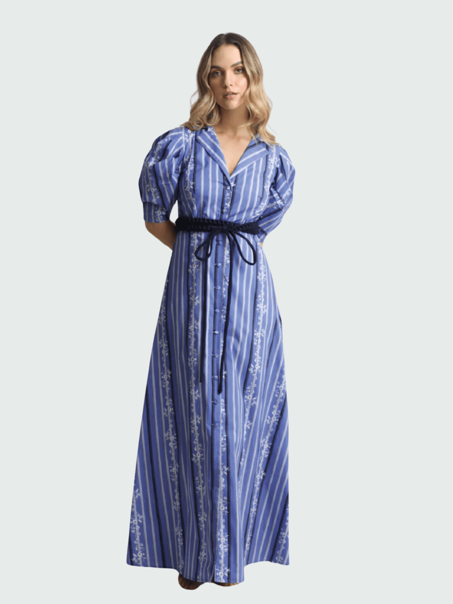 Caroline Maxi Dress in Bamboo Blue – Beau & Ro