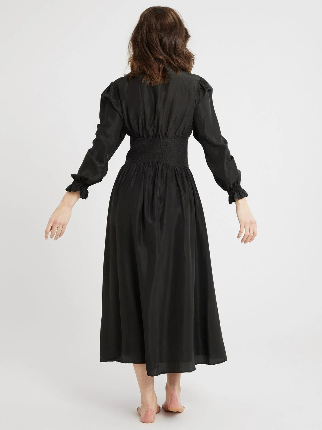 Mille Dress Anya Dress in Black Washed Silk