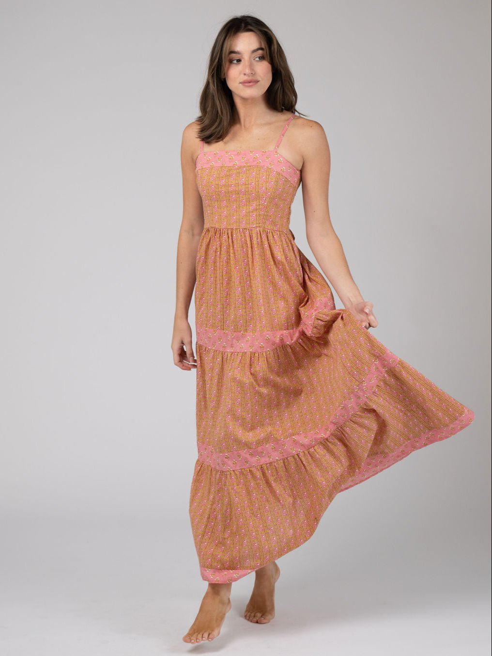 Olive Workshop | The Label Dress The Mallorca Maxi | Pink Stripe