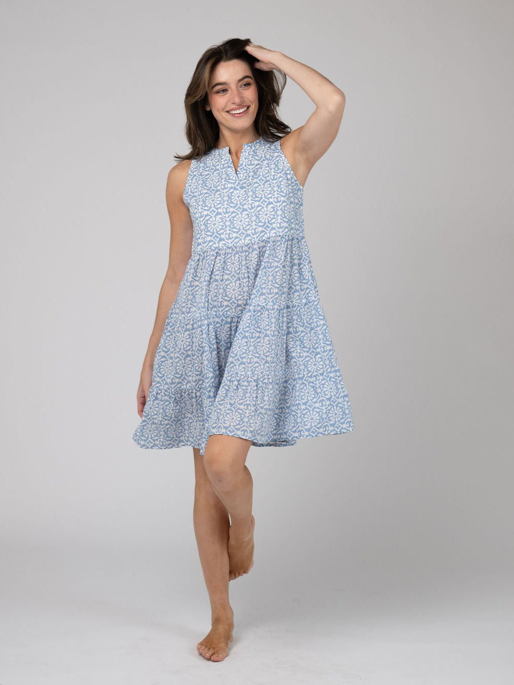 Olive Workshop | The Label Dress The Newport Mini | Blue Daisy