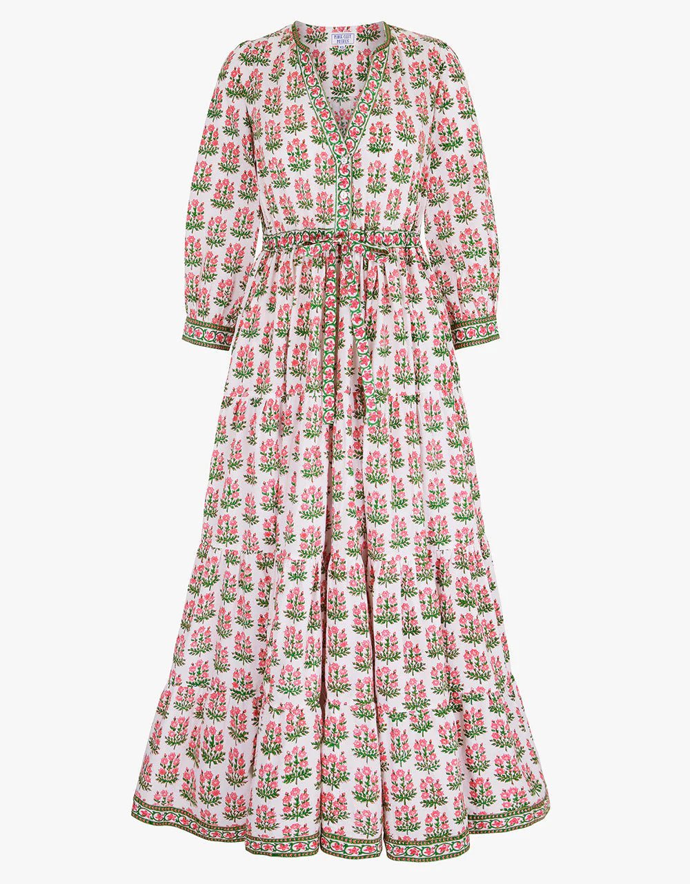 Pink City Prints Dress Maria Dress in Hollyhock Bouquet