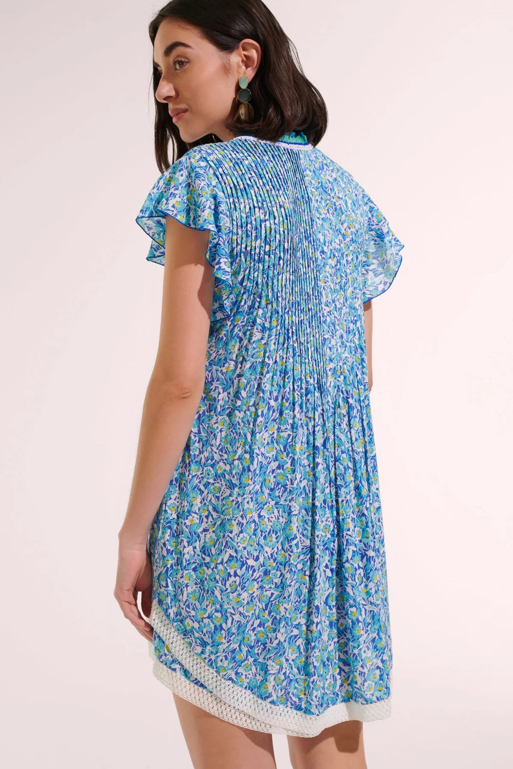 Poupette St. Barths Dress Sasha Dress in Blue Ocean Flowers