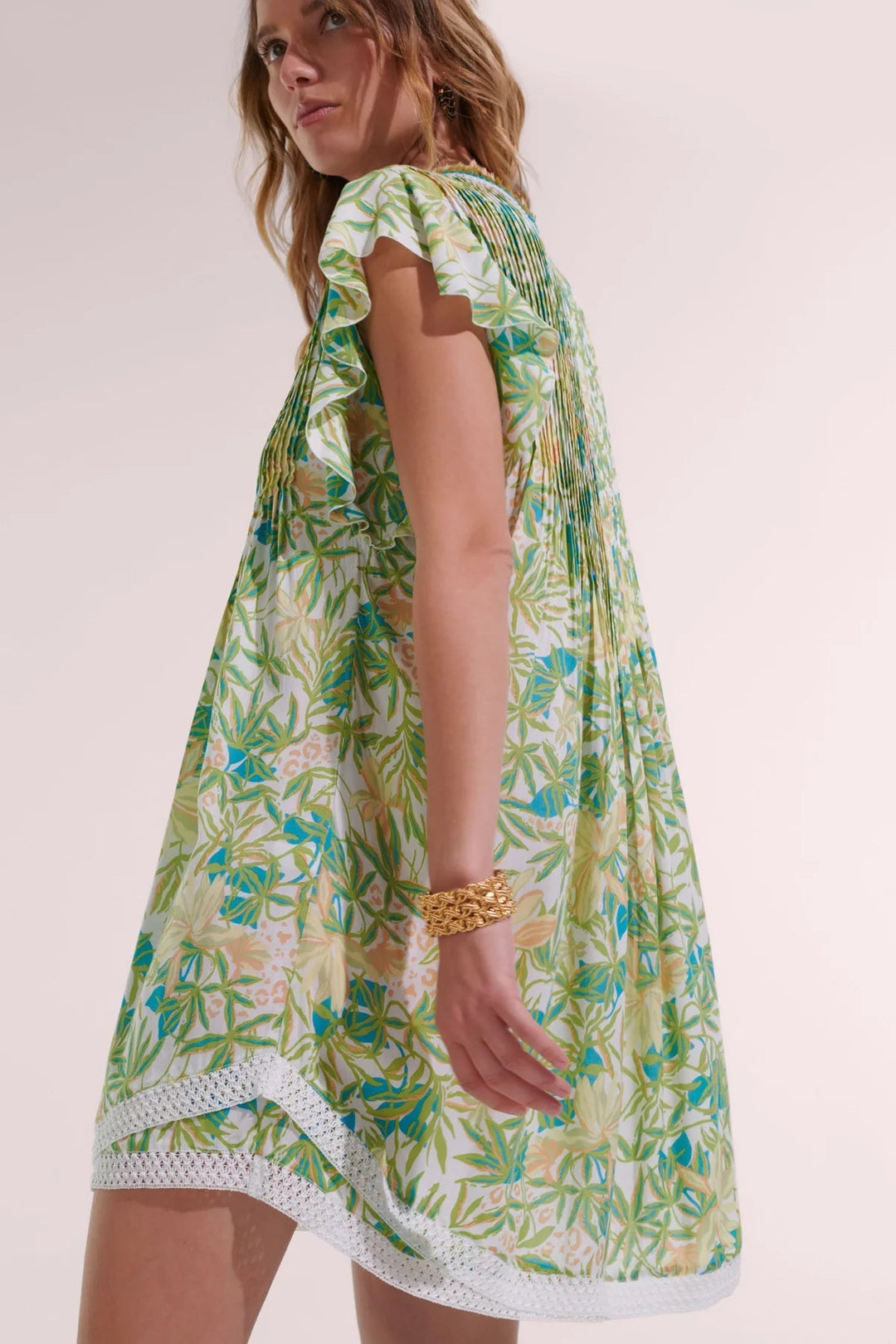 Poupette St. Barths Dress Sasha Dress in Green Orchid